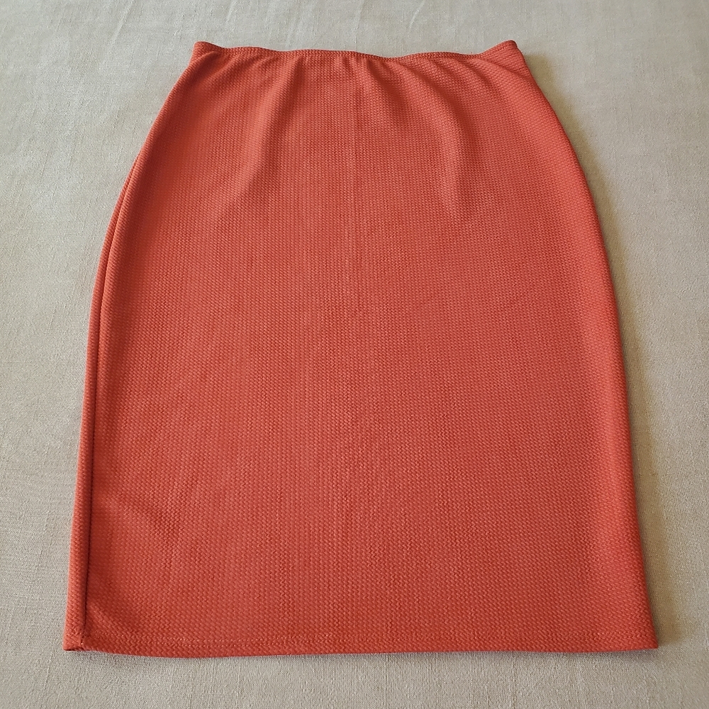 Rainbow Orange Knit Pencil Skirt XL